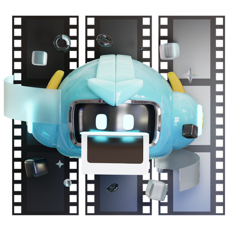 Ai Robot Processing Image  3D Icon