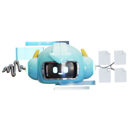 데이터를 변환하는 ai 로봇  3D Icon