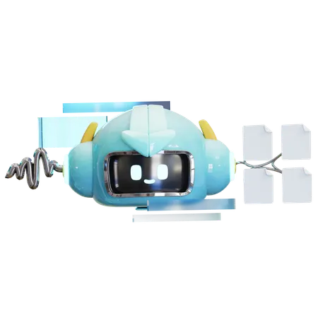 Ai Robot Transforming Data  3D Icon