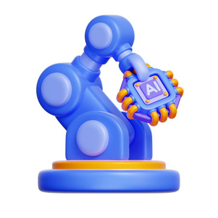 AI 로봇 팔  3D Icon