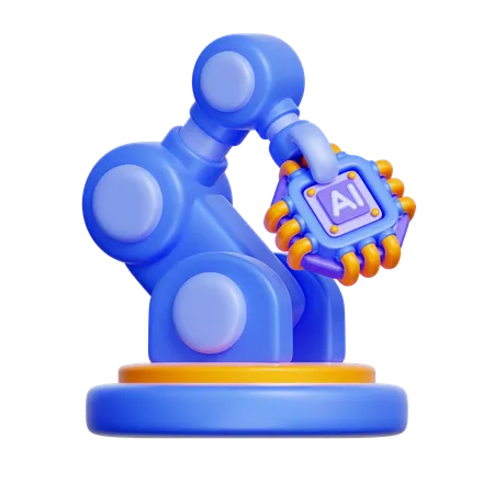 AI 로봇 팔  3D Icon