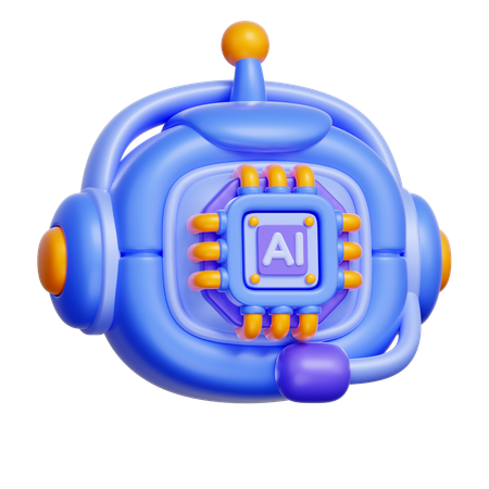 AI 로봇 프로세서  3D Icon