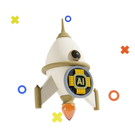 Ai Rocket  3D Icon