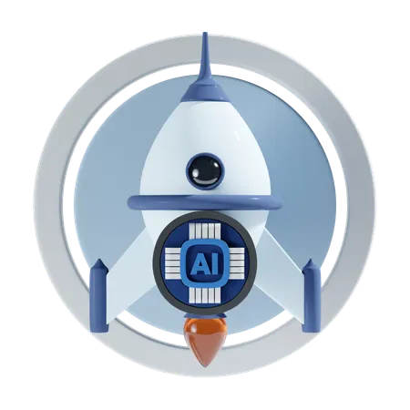 Ai Rocket  3D Icon