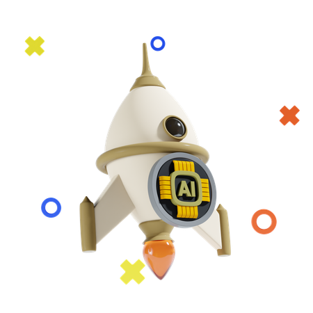 Ai Rocket  3D Icon