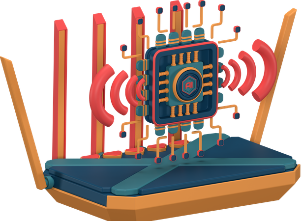 Ai Router  3D Icon