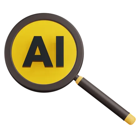 3 D Ai Search Illustration With Alpha Background 3D Icon