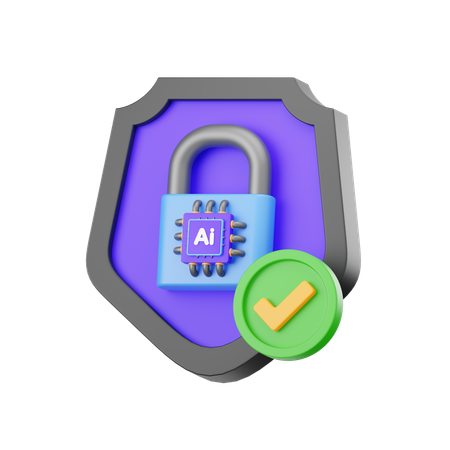 Ai Security  3D Icon