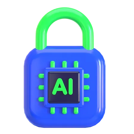 Ai Security 3 D Illustration Good For Artificial Intelligence Design 3D Icon