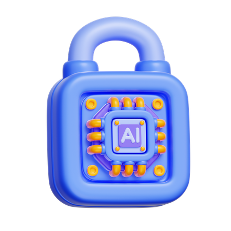AI 보안 잠금 장치  3D Icon