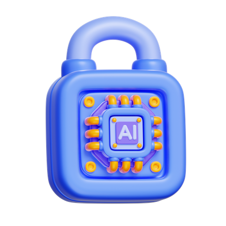 AI Security Lock  3D Icon