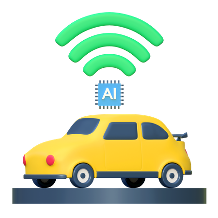 Ai Self Driving Car  3D Icon