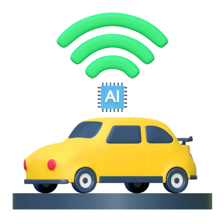 Ai Self Driving Car  3D Icon