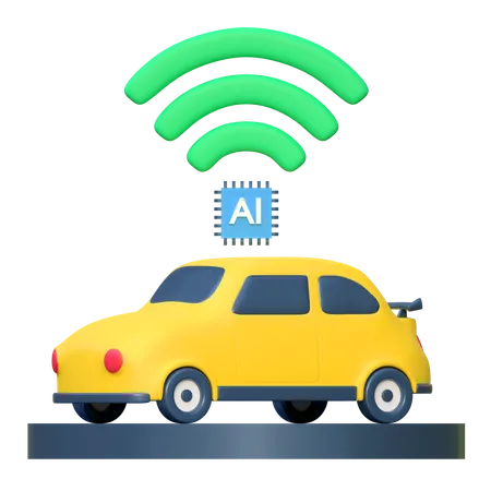 Ai Self Driving Car Artificial Inteligence Icon 3 D Illustration 3D Icon