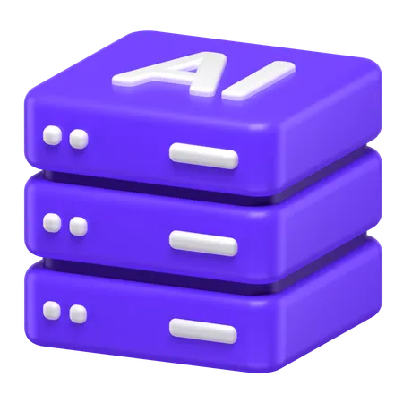 3 D Icon Of A Server With Ai Engraving 3D Icon
