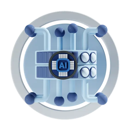 Ai Server 3 D Icon And Illustration 3D Icon