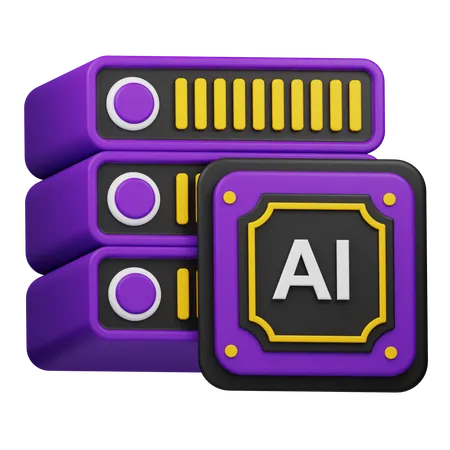 AI 서버  3D Icon