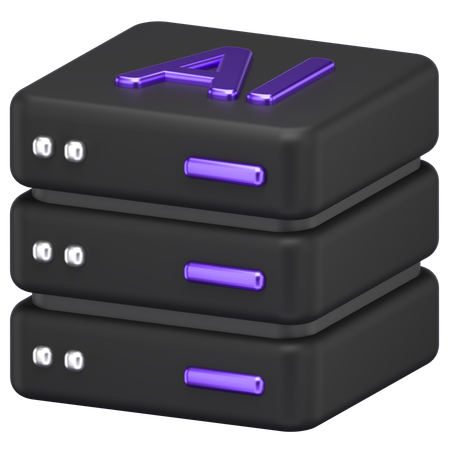 AI 서버  3D Icon