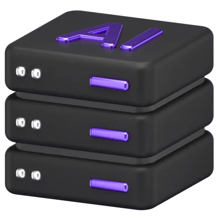 AI 서버  3D Icon