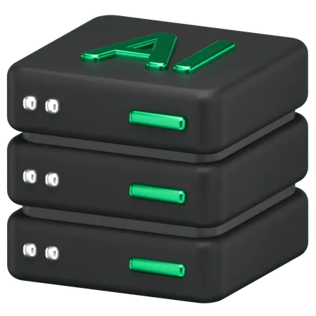 AI 서버  3D Icon