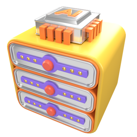 Ai Server  3D Icon