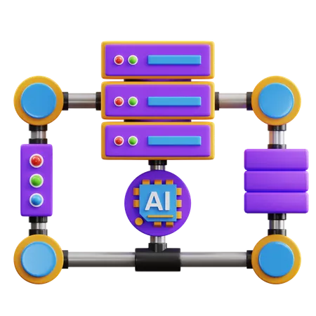 Ai Server  3D Icon