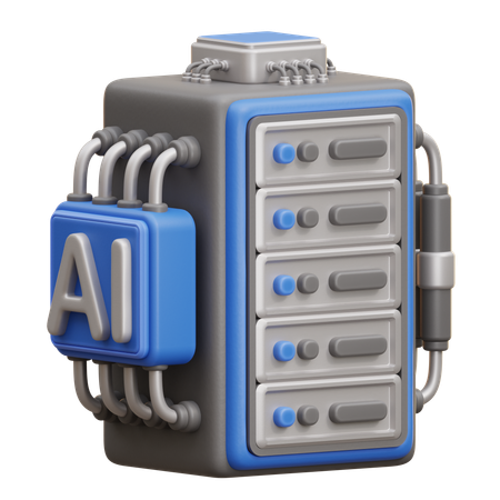Ai Server Data Center  3D Icon