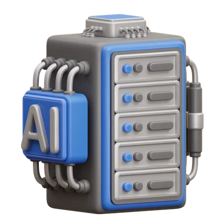 Ai Server Data Center  3D Icon