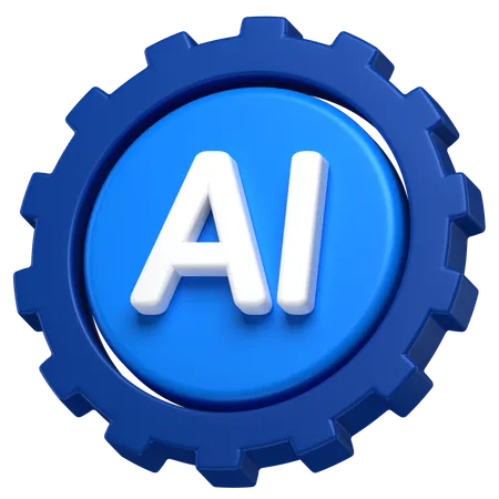 3 D Icon Of An Ai Gear 3D Icon