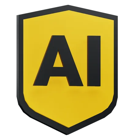 3 D Ai Shield Illustration With Alpha Background 3D Icon