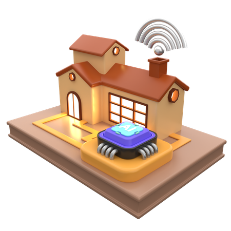 Ai Smart Home  3D Icon