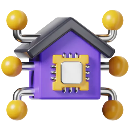 Ai Smart Home  3D Icon