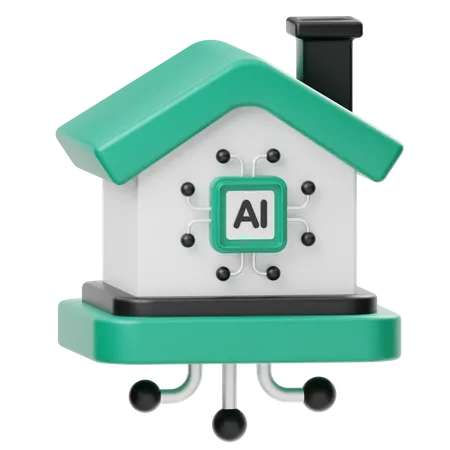 AI Smart Home  3D Icon