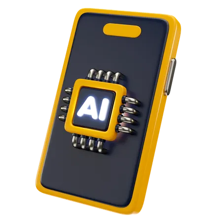 3 D Icon Illustration Of AI Smartphone And Chip 3D Icon