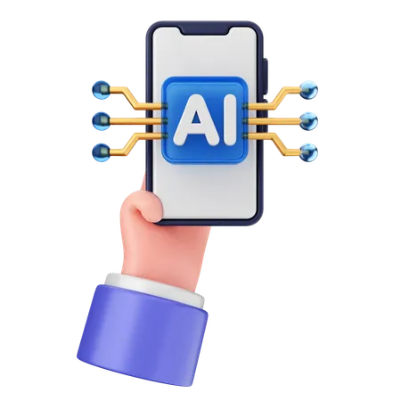 Smartphone ai  3D Icon