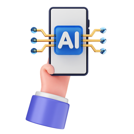 Smartphone ai  3D Icon