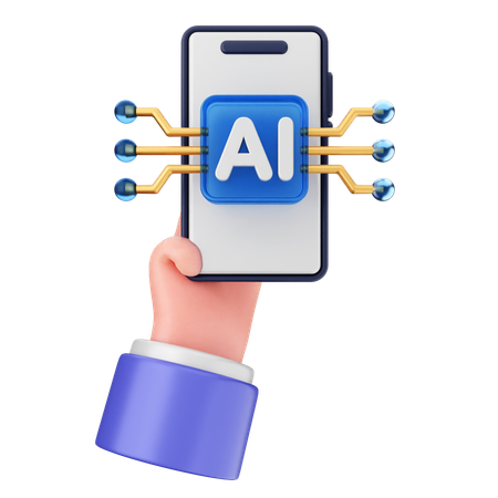 Smartphone ai  3D Icon