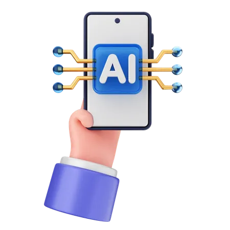 Smartphone ai  3D Icon