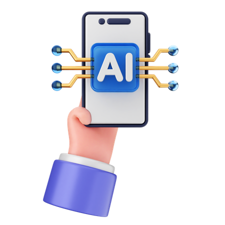 Smartphone ai  3D Icon