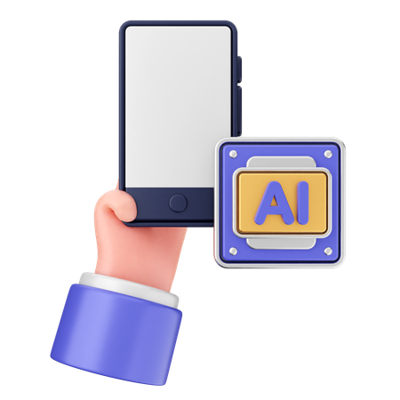 Smartphone ai  3D Icon