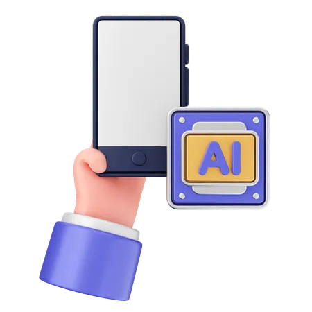 Smartphone ai  3D Icon