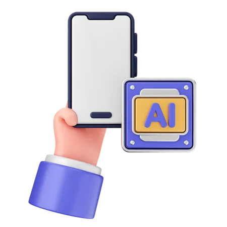 Smartphone ai  3D Icon