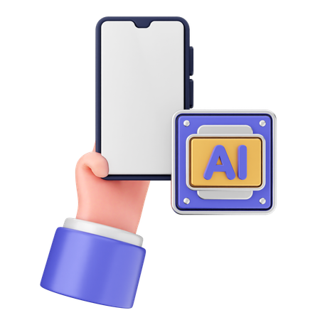 Smartphone ai  3D Icon