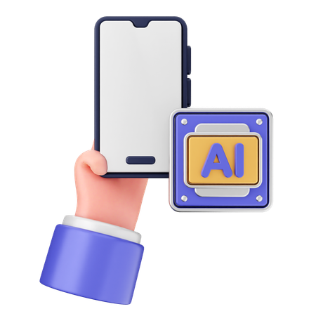 Smartphone ai  3D Icon