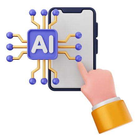 Smartphone ai  3D Icon