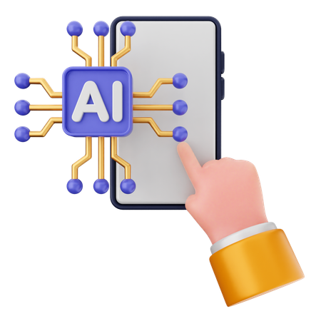 Smartphone ai  3D Icon