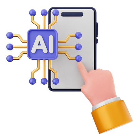 Smartphone ai  3D Icon