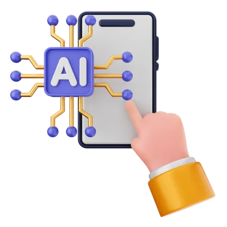 Smartphone ai  3D Icon