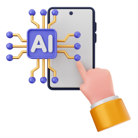 Smartphone ai  3D Icon