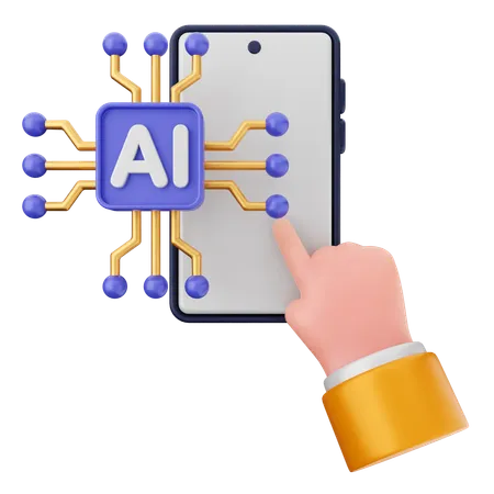 Smartphone ai  3D Icon